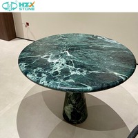 Dalles de marbre naturel des Alpes Verde HZX Carreaux de pierre veinée blanche verte italienne de qualité supérieure pour la table à manger de la cuisine