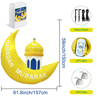 Décoration gonflable Ourwarm Islam Crescent Moon Cloud Ramadan, mosquée gonflable pour cour avec LED