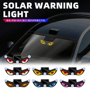 Feu de signalisation pour <span class=keywords><strong>moto</strong></span> rechargeable par USB Type C à énergie solaire, <span class=keywords><strong>clignotant</strong></span> rouge ambre, lumière stroboscopique de sécurité, lampe LED œil de démon - Product Image 2
