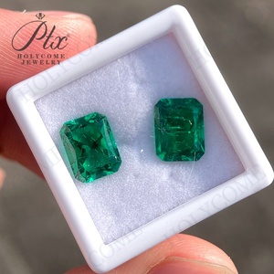 Esmeralda <span class=keywords><strong>colombiana</strong></span> cultivada en laboratorio de corte radiante hidrotermal 0,3-5CT rodamiento de inclusión de todas las formas piedras preciosas sueltas para joyería - Product Image 1