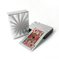 Vente en gros d'usine, papier gris de haute qualité enduit, bords argentés, service d'impression de jeu de cartes personnalisé avec logo, cartes à jouer de qualité supérieure