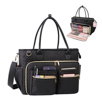 Vente chaude Grande Capacité Multifonctionnel Enseignant Porte-Documents Casual Étanche Fourre-Tout Deux Portable De Poche Ordinateur Portable Sacs Polyester