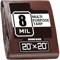 Bâche acrylique imperméable 20x20 pieds 8 mil, résistante aux UV, aux déchirures et aux déchiments, avec œillets, pour tente, abri de voiture, stockage d'équipement, patio
