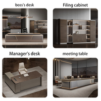 Bureau de direction modulaire en MDF en forme de L, haut de gamme, moderne, avec tiroir à dossiers, pour patron, directeur général, bureau à domicile