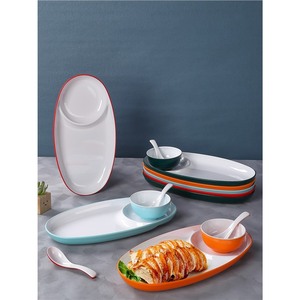 Oval Mother And <b>Child</b> Fast Food Plates Melamine Tableware For Hotel Meals And Drinks 8027 - Product Image 1