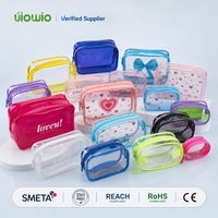 Sac de voyage pour cosmétiques et articles de toilette, étanche, avec fermeture éclair, organisateur de rangement portable transparent avec logo personnalisé UIOWIO