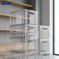 Conteneur de stockage modulaire haute clarté moulé par injection en PET/PS de qualité optique sans traces de flux, empilable, pour fabricants de moules