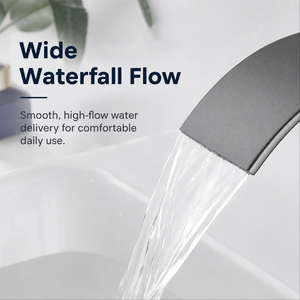 Rubinetto a Cascata Cromato per Lavabo Bagno, Miscelatore Monocomando per Hotel e Appartamenti - Product Image 2