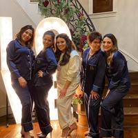 Fung 6001 personnalisé à manches longues en Satin de soie pyjama ensembles femmes mariée demoiselle d'honneur mariage jour nuptiale fête pyjamas vêtements de nuit en gros