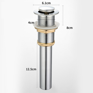 304 الفولاذ المقاوم للصدأ كبير زر أداة تصريف منبثقة سدادة كروم حوض دفع أسفل المياه بالوعة استنزاف - Product Image 5