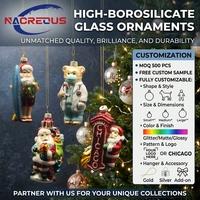 Boule de Noël en verre motif Casse-Noisette, Père Noël, Ours, Docteur, Chicago, pour cadeaux à suspendre, en borosilicate, fournisseur de marques privées, ODM, vente en gros