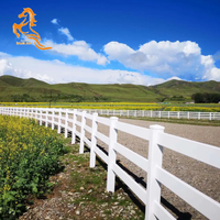 Clôture pour chevaux en PVC au design simple et facile à assembler, avec poteaux en acier galvanisé pour pâturages, ranchs, équitation et enclos pour bétail