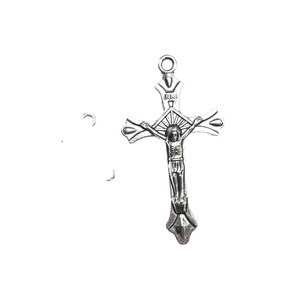 100 pz/sacchetto Croce e Centro in Lega Argento Anticato per Rosario, Crocifisso di Gesù e Centro della Divina Misericordia - Product Image 2
