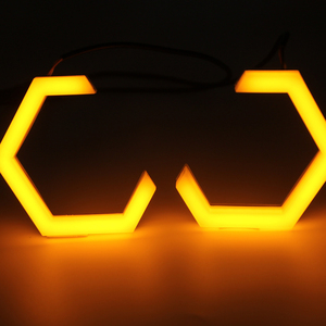 Anneaux lumineux ADT en coton blanc et jaune, anneaux LED hexagonaux pour phares, feux de signalisation à changement de couleur - Product Image 5