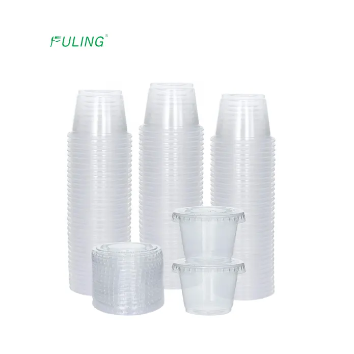 Mini Plastic Saus Containers Pp Saus Dispenser Plastic 0.75 1 Oz 1.5 Oz 2 Oz Portie Cups Met Deksels