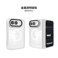 Coque de téléphone portable transparente antichoc pour iPhone 18 DUO, étui à rabat magnétique transparent en TPU et PC avec cadre métallique pour l'appareil photo
