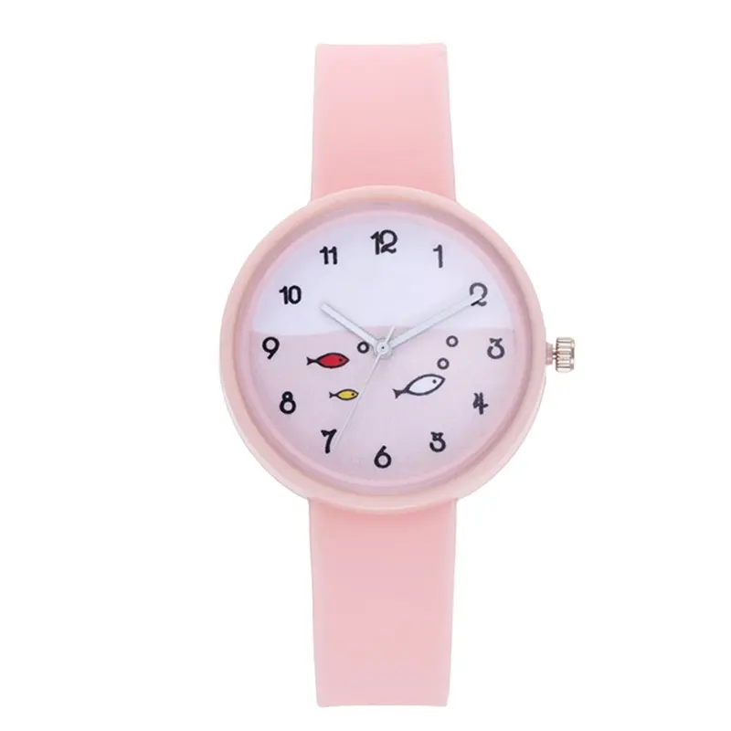 Wt0021 Kids Cute Watches Fashion Simple Cartoon Silicone Wrist Watch Boys Girls Casual Round Quartz Children Clock