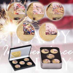 Monedas de Colección de Aleación de Zinc Chapadas en Oro del Día de la Independencia del 4 de Julio Estadounidense al por Mayor - Product Image 1