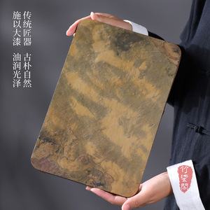 Purple Bamboo Rock <b>Tea</b> Tray Natural Cliff Stone Handmade Flat <b>Tea</b> <b>Set</b> Tray For Traditional Chinese <b>Tea</b> Making - Product Image 2