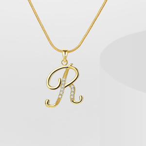 KISSWIFE, abalorios de oro personalizados, brillante CZ, palabra mezclada, letra inicial pequeña, alfabeto, colgantes, collar, joyería para mujer - Product Image 4