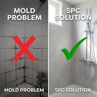 Panel de Pared SPC Impermeable, Revestimiento de Plástico Compuesto de Piedra, Tablero de PVC, Fácil Instalación para Baño, Ducha, Cocina, Decoración de Interiores