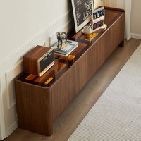 Meuble de salon de style mid-century, luxe léger, buffet en bois massif pour rangement, armoire de cuisine, meuble à vin