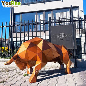 Esculturas <span class=keywords><strong>de</strong></span> toros <span class=keywords><strong>de</strong></span> <span class=keywords><strong>acero</strong></span> inoxidable <span class=keywords><strong>de</strong></span> gran tamaño, diseño popular para decoración <span class=keywords><strong>de</strong></span> parques públicos. - Product Image 1