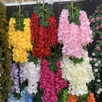 O-X0199 Vente en gros de grandes fleurs de glycine suspendues en soie, décorations de fleurs artificielles pour la maison, fleurs de glycine blanches artificielles pour mariage
