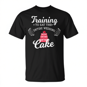 Camiseta sin mangas de gimnasio con chiste de compromiso: Entrenamiento para comer todo el pastel de boda - Producto promocional - Product Image 2