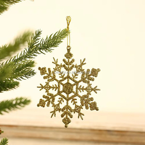 Pendentif flocon de neige en fer et acrylique Blanc Neige, décorations de sapin de Noël en MDF, fleur suspendue pour aménagement de scène festive, inspiré de la neige - Product Image 6