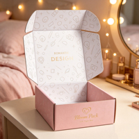 Boîte d'expédition en carton ondulé blanc avec pelliculage mat, ligne dorée intérieure, logo personnalisé, pliable, recyclable, pour chaussettes en fourrure, e-commerce