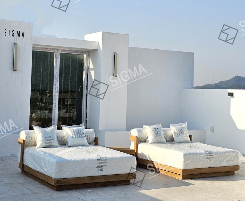 Patio Bronze Aluminum Double Chaise Outdoor