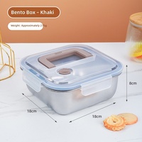 Boîte à lunch en acier inoxydable 304 de qualité alimentaire, 1800 ml, boîte bento, boîte à repas, boîtes fraîches pour enfants et adultes