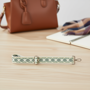 Correa de cincha de 5 cm con estampado a cuadros verde para bolsos de mano - Product Image 3