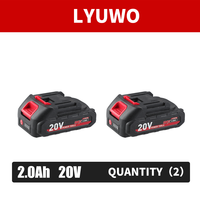 LYUWO Lot de 2 batteries de rechange rechargeables au lithium-ion 21V avec indicateur de niveau de charge, garantie 1 an pour perceuses et meuleuses sans fil