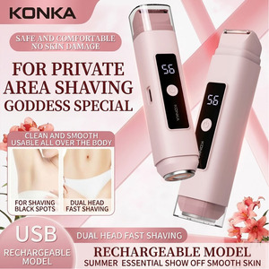 Épilateur électrique KONKA pour femme, étanche, double tête, tondeuse bikini, épilation indolore, avec écran LED intelligent - Product Image 1