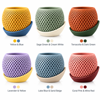 Pot de fleurs imprimé en 3D personnalisé avec soucoupe, pot décoratif moderne pour plantes d'intérieur, pot à fleurs en PLA pour la décoration de la maison et du bureau