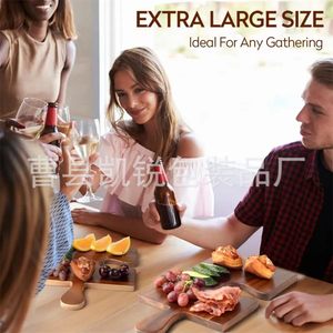 Extra <b>Large</b> Wooden Serving <b>Tray</b> With Handle Acacia Wood Ideal For Gatherings And Picnics - Product Image 1