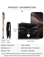 Dompet Tipis Fungsional Baru Baellerry untuk Wanita dan Remaja Putri, Dompet Lipat dengan Resleting untuk Uang Koin dan Tempat Kartu, Kulit PU Berkualitas Tinggi yang Elegan