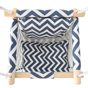 Silla Colgante Infantil de Lona, Columpio de Madera y Algodón, <span class=keywords><strong>Hamaca</strong></span> de Juguete para Niños Pequeños - Product Image 4