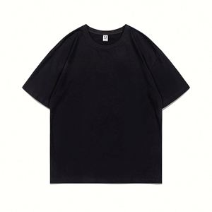 T-shirt en coton pur avec logo personnalisé, de haute qualité, couleur unie, col rond, style décontracté, design de logo personnalisé - Product Image 2