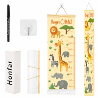 Tableau de croissance pour enfants personnalisé OEM, en bois, à suspendre au mur, toile, affiche de 2 m, impression Epson, encre écologique, emballage sûr, longueur réglable