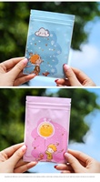 Sacs refermables à fond plat avec fermeture éclair, motifs de dessins animés, pochettes de rangement mignonnes pour accessoires, emballage d'échantillons, scellage de collations et de denrées alimentaires