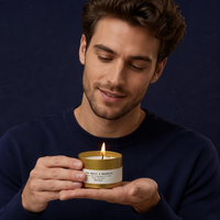 Bougie d'aromathérapie en cire de soja dans un pot cylindrique en fer blanc, diffuseur d'huiles essentielles semi-mécanique fait main pour la maison ou comme cadeau