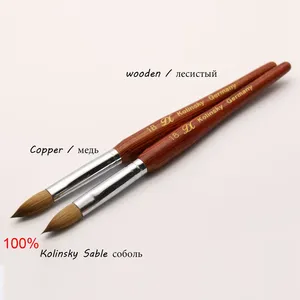 1Pcs 100% Kolinsky Sable Nail Art <b>Brush</b> Acrylic Liquid Powder Tool Wooden Handle Copper Tube for Professional Nail Technicians - Product Image 3