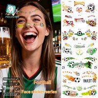 Autocollants de tatouage facial de football transfrontaliers 2026 USA-Canada-Mexique personnalisables par impression par transfert d'eau pour événements