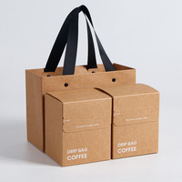 Boîte à café pliable en papier kraft avec impression personnalisée, 10 unités, avec bande de déchirement et fermeture éclair, emballage de sachets de café de qualité alimentaire