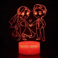 Lampes à illusion 3D personnalisées Décoration intérieure Love Christmas Led Lights Valentine Lampe en acrylique