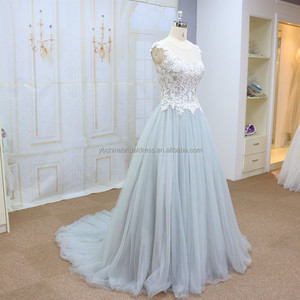 <span class=keywords><strong>Robe</strong></span> <span class=keywords><strong>de</strong></span> <span class=keywords><strong>mariée</strong></span> <span class=keywords><strong>bleu</strong></span> classique avec appliques en dentelle <span class=keywords><strong>et</strong></span> jupe en tulle, fermeture éclair au dos, <span class=keywords><strong>robe</strong></span> <span class=keywords><strong>de</strong></span> <span class=keywords><strong>mariée</strong></span> élégante avec détails transparents - Product Image 3