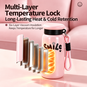 Stainless Steel Vacuum Insulated Tumbler Portable Pocket <b>Water</b> <b>Bottle</b> Leak Proof with Strap for Travel Gym - Product Image 6